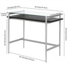 36" Silver Desk with Black Woodgrain Shelf - Henn&Hart - 3 of 4