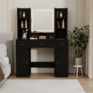 CAVINAS Makeup Vanity Desk with Mirror Vanity Table with Storage Cabinet for Apartment, Bedroom - 1 of 4