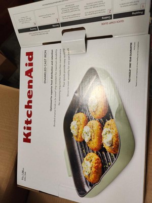 KitchenAid Enameled Cast Iron, 11 Square Grill Roasting Pan - Pistachio