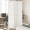 vidaXL 3-Panel Room Divider Screen, White Paulownia Wood, Flexible Folding Privacy Partitions for Bedroom/Living Room/Office, Indoor Sun Blocking - 2 of 4