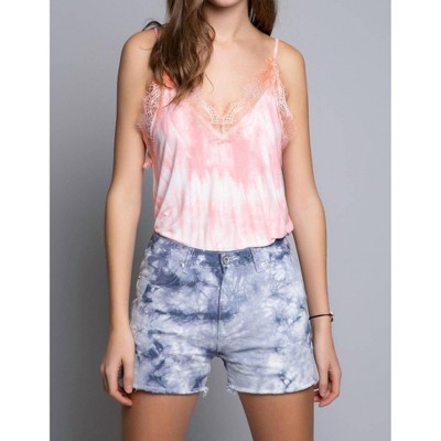 Women's Frappe Tie Dye Eyelash Trim Camisole - POL