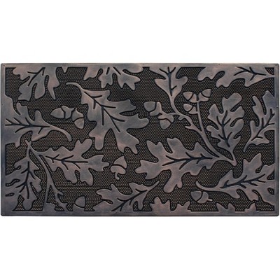 A1HC Flowing Leaves Copper Welcome Door Mat 18"x30", Outdoor Rubber Entrance Mat, Non-Slip Backing