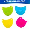 5 Star Super Deals Egg Poacher Silicone Cup 4pc Set - Microwave & Stovetop Boiler Safe Poaching Pan, Steamer, & Boiler Floating Insert Cooking Pods - 4 of 4
