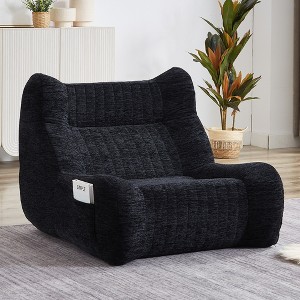 Lyngins Oversized Chenille Bean Bag Sofas with High-Resilience Sponge for Kids and Adults,Comfy Lazy Sofa Chairs with Armrests for Living Room - 1 of 4