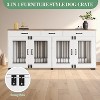 coucheta 71'' Dog Crate Furniture for 2 Rooms, Wooden Double Crate with Door, TV Stand End Table with Divider for Large Medium Dogs - 4 of 4