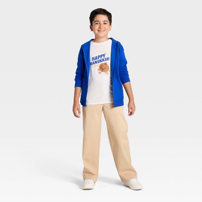 Cat & Jack Boys' Short Sleeve 'Happy Hanukkah' Graphic T-Shirt - Cat & Jack™ Cream M — фото 4