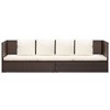 vidaXL Patio Lounge Bed with Cushion & Pillows Poly Rattan Brown - 4 of 4