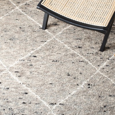 Gray Hand-Knotted Wool Shag Area Rug