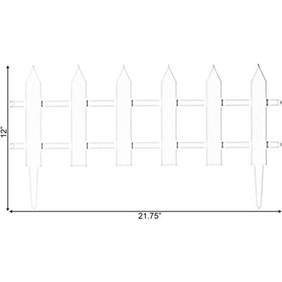 White Vinyl Garden Picket Fence Panel, 12 x 21.75 Inches