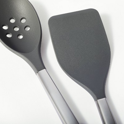 Figmint 10pc Stainless Steel/Nylon Kitchen Utensil Set Dark Gray - Figmint™: Dishwasher-Safe Cooking Tools for Adults — фото 3