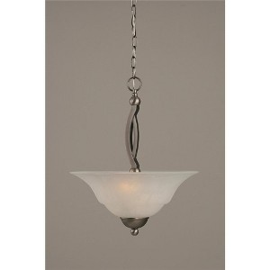 Toltec Lighting Bow 2 - Light Pendant in  Brushed Nickel with 16" White Marble  Shade - 1 of 1