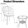 3 Piece Patio Bistro Set with Glass Table, Outdoor Rattan Chairs Set with Curved Backrest & Cushion for Balcony Patio - 2 of 4