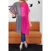 LA LEELA Women's Summer Open Front Holiday Beachwear Long Bathing Suit Boyfriend Duster Vacation Swimwear Coverups Cardigan 1X-2X Gray, Solid - 4 of 4