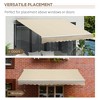 Vynxaria Retractable Awning - 12' x 8' Patio Sunshade Canopy with Manual Crank - Cream White - 4 of 4