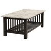 PAGED Coffee Table with Shelf, Contemporary Living Room Table with Faux Marble Top, Center Table for Living Room, Study - 2 of 4