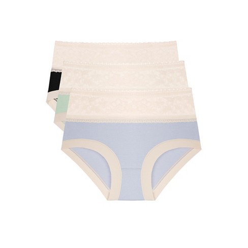 Agnes Orinda Women's 3 Packs Lace Trim Comfort Underwear High Waist Briefs  Green Sky Blue Black X-small : Target