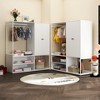 KTMBDW Wood Wardrobe Cabinet with Hanging Rod, 63" Clothing Storage Cabinets with 2 Doors and Shoe Rack, Armoire Wardrobe Closet for Bedroom, White - 4 of 4