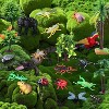 TEMI 39-Piece Rainforest Animal Figures Set with Trees, Includes Gorilla, Parrot and Crocodile for Diorama Projects - 2 of 4