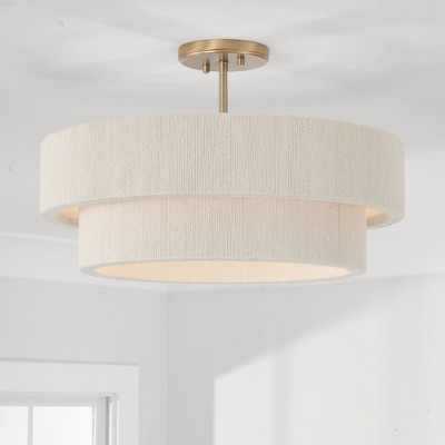 Matte Brass Dual Mount 4-Light Drum Pendant