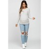 PinkBlush Cream Soft Knit Ruched Maternity Top - 4 of 4
