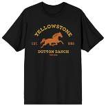 Yellowstone Dutton Ranch Crew Neck Short Sleeve Black Men's T-shirt