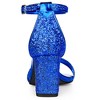 Allegra K Women's Glitter Square Toe Ankle Buckle Strap Chunky Heels Sandals - 3 of 4