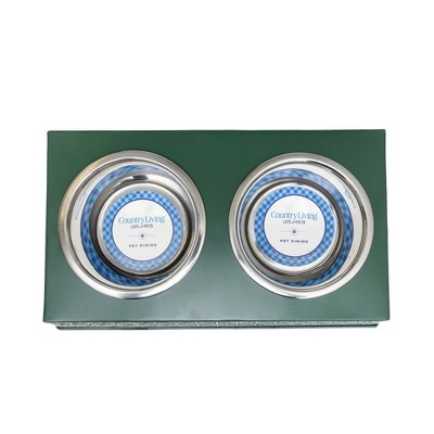 Plum Wine Elevated Dog Feeder with Stainless Steel Bowls
