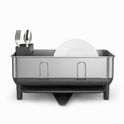 Compact Stainless Steel Dish Rack with Utensil Holder