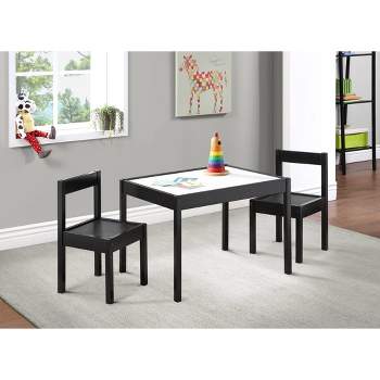 Olive & Opie Gibson Dry Erase Kids' Table and Chair Set - Black - 3pc