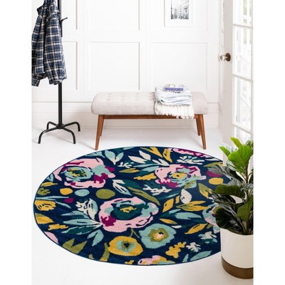 Unique Loom Bloom Hyacinth Floral Indoor Woven Area Rug