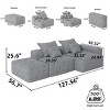 4PCS Modern Oversized Modular Sofa, DIY Layout Sofa with Ottoman and Armrest, Tufted Sofa with Chenille Fabric Pillows-Baofuwish - 4 of 4