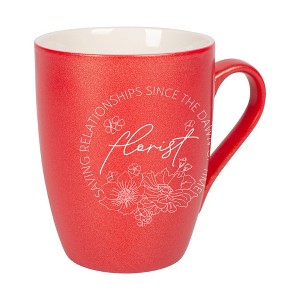 Elanze Designs Florists Saving Relationships Since The Dawn Of Time Crimson Red 10 ounce New Bone China Coffee Cup Mug - 1 of 4