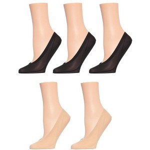 Memoi Women's 5 Pair Pack Cotton Blend Fine Edge No Show Liner Socks - 1 of 3