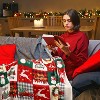 Lomsoe Christmas Blanket, Christmas Throw Blanket Deer Pattern Comfortable Flannel Warm Winter Cabin Throw for Bed Sofa Kids Christmas Gift. - 3 of 4
