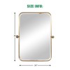 MAYEERTY Hanging Mirror Iron Rounded Corner Rectangle Gold Rotating Hardware 31x23x2in - 4 of 4