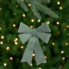 Northlight 10" Light Green and Gold Glitter Trimmed Velveteen Bow Christmas Ornament - 2 of 3
