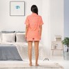ADR Women's Soft Cotton Knit Jersey Pajamas Lounge Set, Short Sleeve Top and Shorts with Pockets - 3 of 4