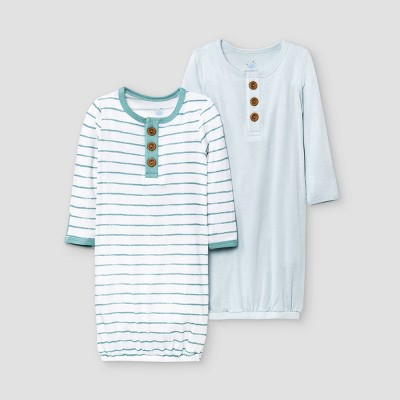 Image of Baby Boys' 2pk Modal NightGown - Cloud Island™ Blue 0-3M