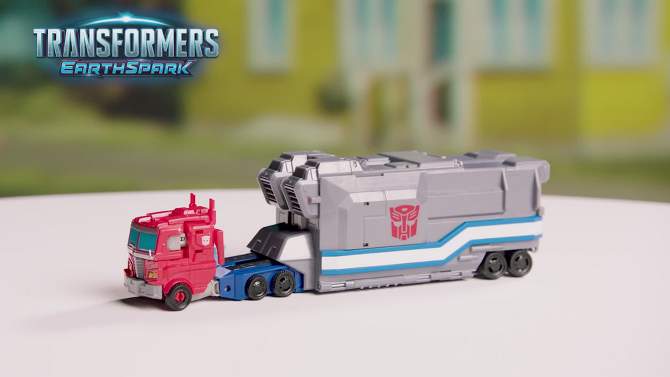 Transformers EarthSpark Optimus Prime Action Figure with Battle Base Trailer (Target Exclusive), 2 of 9, play video