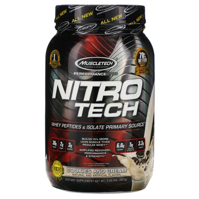 Muscletech Nitro-Tech, Whey Isolate + Lean Muscle Builder, Protein Powders