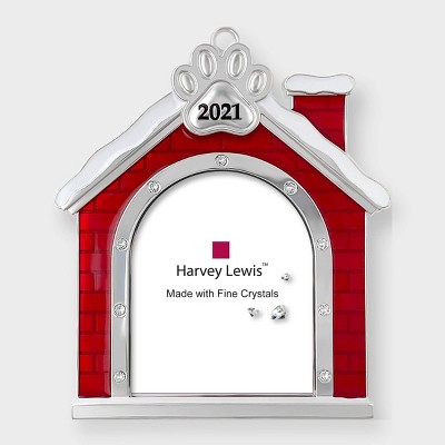 Harvey Lewis 2021 Dog House Frame Ornament with Fine Crystals