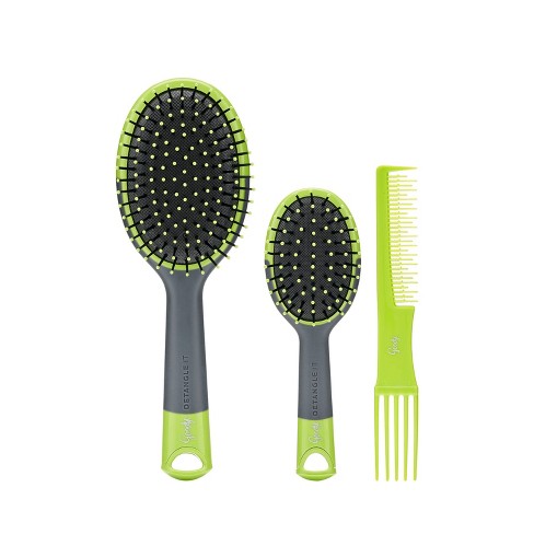 Buy GITGRNTH 2 Pieces Paddle Hair Brush Comb With Round Rolling