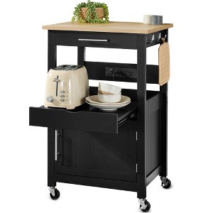 Best Choice Products Rolling Kitchen Island Cart, Single Door Cabinet w/ Drawer, Sliding Tray, Outlet - 1 of 4