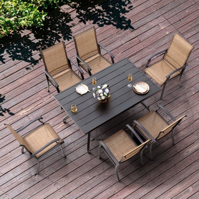 7pc Dining Set - Black - NUU GARDEN