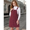INSPIRE CHIC Women's Adjustable Straps Button Down Pinafore Corduroy Overall Dress - 2 of 4