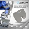 Refurbished Sleepavo Gray Memory Foam Seat Cushion for Office Chair - Pillow for Sciatica, Coccyx, Back, Tailbone, Lower Back Pain Chair Pad (Gray) - 3 of 4