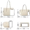 4Pcs Women Fashion Synthetic Leather Handbags Tote Bag Shoulder Bag Top Handle Satchel Purse Set - 4 of 4
