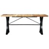 vidaXL Dining Table Brown, Black Solid Mango Wood, Steel 70.9 x 35.4 in - 2 of 4