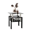 Syemin Side Table Double Layer Coffee Table with Stylish Glass Tabletop for Living Room Terrace Bedroom, Clear, 17.72"*17.72"*20.5" - 4 of 4