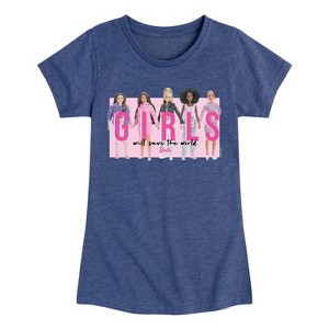 Girls' - Barbie - Girls Will Save the World Fitted Short Sleeve Graphic T-Shirt - 1 of 4